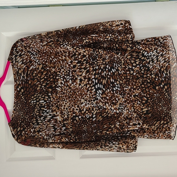 Brandon Thomas Leopard Print 3/4 Sleeve Size S Blouse Shirt EUC Work or Play - Picture 4 of 5